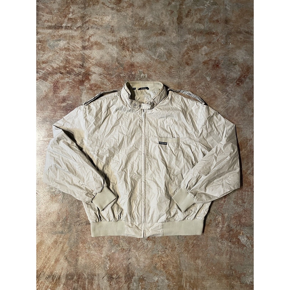 Members Only Jacket Europe Craft Vintage 90s Beige Bomber Cafe Racer Sz XL